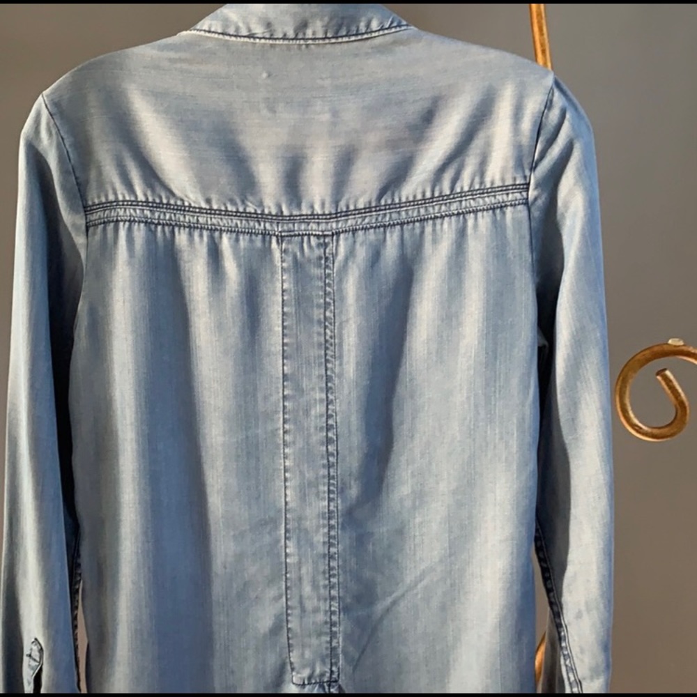 Anthro Women’s Holding Horses Chambray Western Denim Blouse Boho Cowgirl XS - Picture 8 of 9